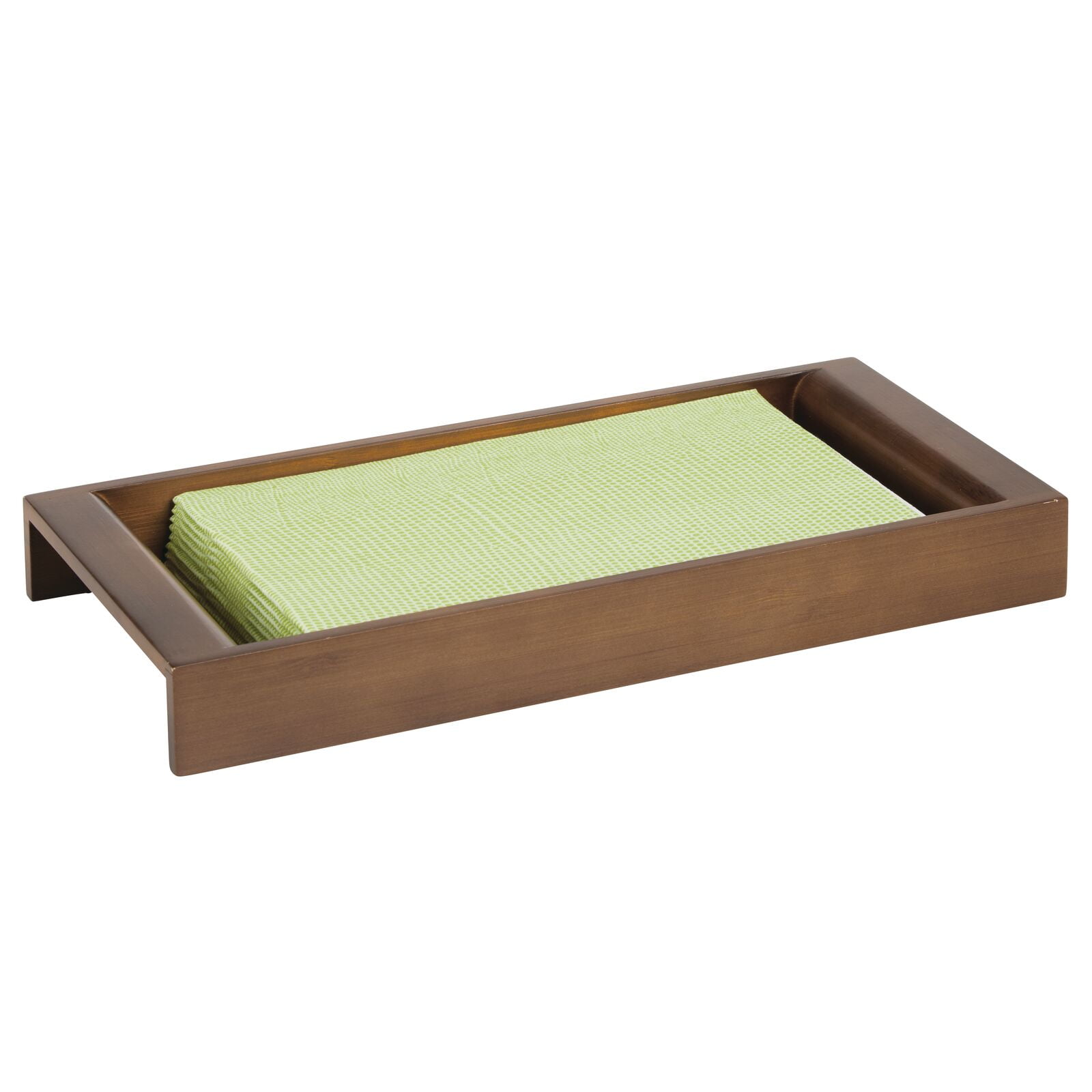 mDesign Wood Bamboo Tray for Bathroom Sink, Counter, Vanity Organizer