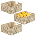 thumbnail image 1 of mDesign Woven Farmhouse Kitchen Pantry Storage Basket Box, 3 Pack, Cream/Beige, 1 of 8