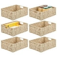 thumbnail image 1 of mDesign Woven Farmhouse Kitchen Pantry Storage Basket Box, 6 Pack, Cream/Beige, 1 of 8