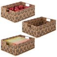 thumbnail image 1 of mDesign Woven Farmhouse Pantry Food Storage Bin Basket Box, 3 Pack - Brown Ombre, 1 of 9