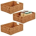 thumbnail image 1 of mDesign Woven Farmhouse Pantry Food Storage Bin Basket Box, 3 Pack, Camel Brown, 1 of 8
