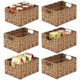 thumbnail image 1 of mDesign Woven Farmhouse Pantry Food Storage Bin Basket Box, 6 Pack - Brown Ombre, 1 of 9