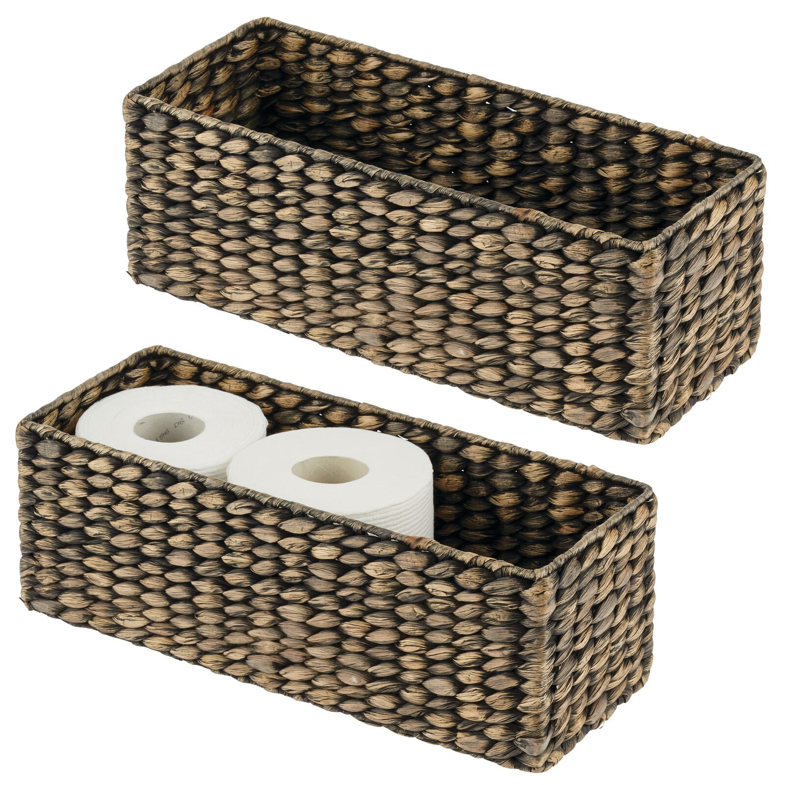 Unique Bargains Bathroom Toilet Cabinet Woven Macrame Storage Baskets 1 Set  Brown : Target
