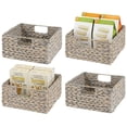 thumbnail image 1 of mDesign Woven Hyacinth Kitchen Basket Organizer with Handles - 4 Pack, Gray Wash, 1 of 7