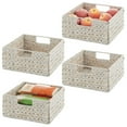 thumbnail image 1 of mDesign Woven Hyacinth Kitchen Basket Organizer with Handles, 4 Pack, White Wash, 1 of 7