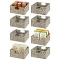 thumbnail image 1 of mDesign Woven Hyacinth Kitchen Basket Organizer with Handles, 8 Pack, Gray Wash, 1 of 7
