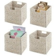 thumbnail image 1 of mDesign Woven Hyacinth Kitchen Storage Organizer Basket Bin, 4 Pack, White Wash, 1 of 7