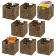 thumbnail image 1 of mDesign Woven Hyacinth Kitchen Storage Organizer Basket Bin, 8 Pack, Brown Wash, 1 of 8