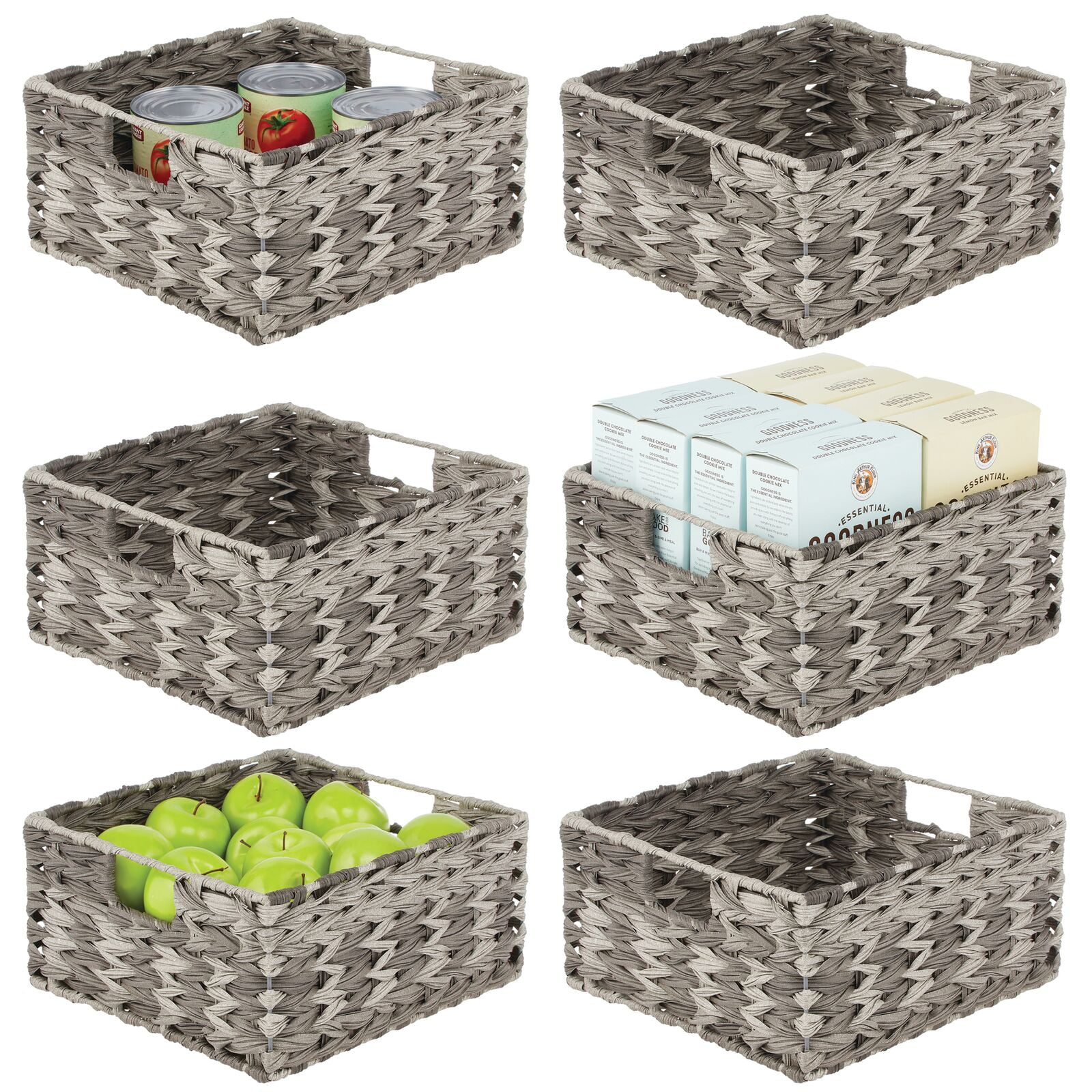 Foraineam 10 Pack Plastic Storage Baskets, 12 x 8.9 x 3.6 inch Colorful  Stackable Pantry Organizer Basket Shelf Bins with Handles, Office File  Holder