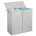 thumbnail image 1 of mDesign X-Large Double Hamper with Lid/Handles for Nursery, Gray/White Polka Dot, 1 of 7