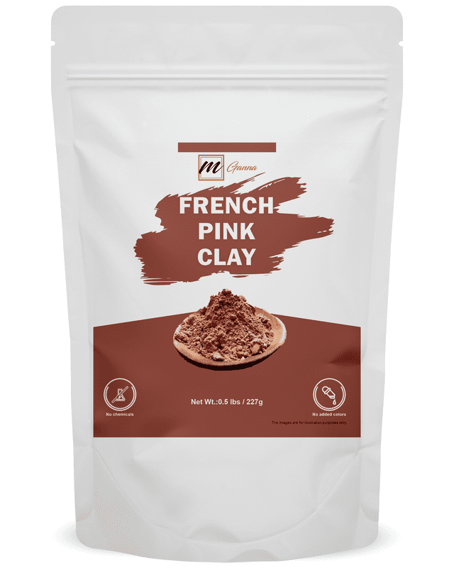 mGanna French Pink Clay Powder | Rose Clay 0.5 lbs / 227 Gms