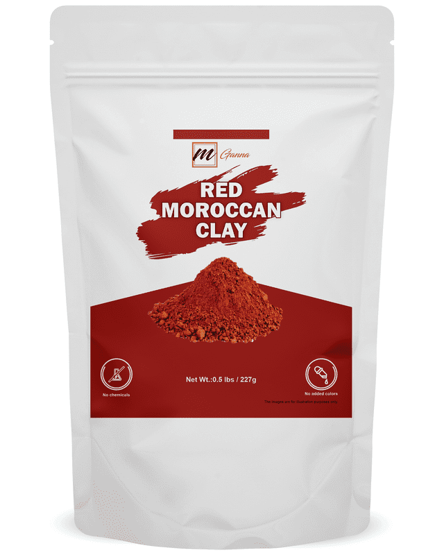 mGanna Moroccan Red Clay Powder for Hair Masks & Skincare – 2 lbs / 908 G