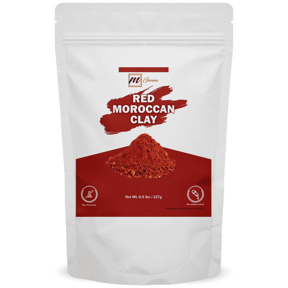mGanna Moroccan Red Clay Powder for Hair Masks & Skincare 2 lbs / 908 G