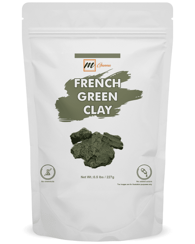 mGanna French Green Clay Powder for Face Mask and Soap Making 0.5 lbs / 227 Gms