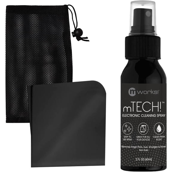 mTech! Electronic Cleaning Kit with Spray Bottle & Cloth [Travel Size] Screen Cleaning Kit for Smartphones, Tablets, TVs, Laptops and All Tech with Plush Microfiber Cloth and Screen Shine Formula