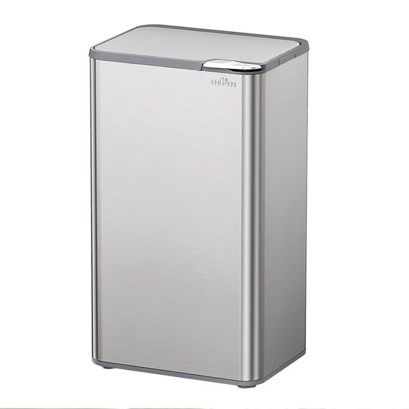 mVm Kitchen Trash Can,21.2Gal / 80L Stainless Steel Trash Can,Large Garbage Cans with Lid,Odor Control,Anti-Fingerprint,Hand Press Switch.No Inner Bucket Design Garbage Can for Home Office(Silver)
