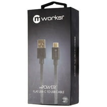 mWorks! mPower! 6-Foot (USB-C) to USB Flat Tangle-Free Cable - Black
