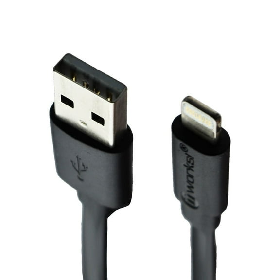 Pre-Owned mWorks! mPower! Flat USB-C to 8-Pin Cable for iPhone/iPad - Black
