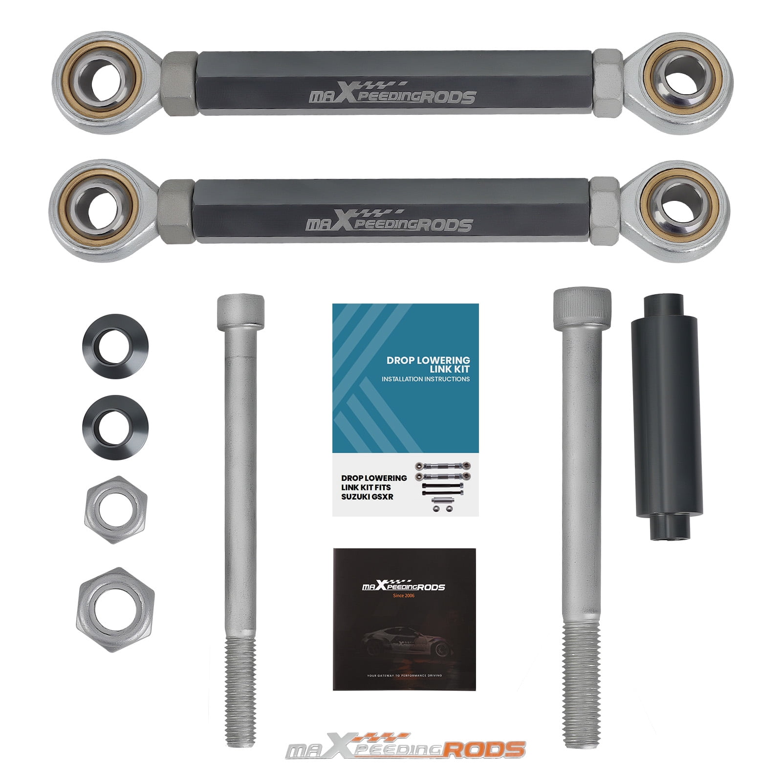 maXpeedingrods 0-4” Adjustable Lowering Links for Suzuki GSXR 600/750 2006-2010, for Suzuki GSXR 1000 2007-2008