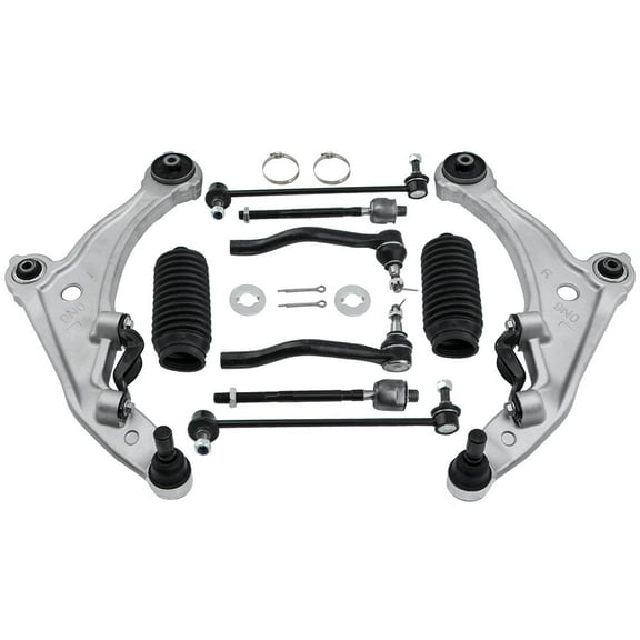 maXpeedingrods 10 PC Front Lower Control Arm Kit for Nissan Maxima 2009-2014, Front Suspension Kit w/Sway Bar End Links + Inner Outer Tie Rod End Links + Rack & Pinion Boots