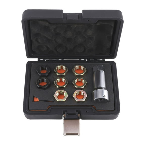 maXpeedingrods 10 PCS Axle Spindle Threading Chaser Set, Thread Rethreading Restorer Tool with 8 Dies, 1-1/16" Extension Bar, M20 M22 M24 & 13/16" 3/4" UNF Nuts Axle Thread Repair Kit