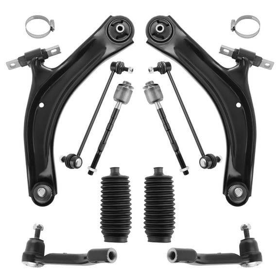 maXpeedingrods 10 Pc Front Lower Control Arms Suspension Kit for Nissan Rogue 2008-2013, Rogue Select 2014-2015, w/Sway Bar End Links, Inner Outer Tie Rod Ends, Boots