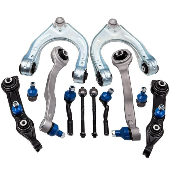 maXpeedingrods 12Pc Front Suspension Kit for Mercedes Benz CLS500/CLS550/CLS55 AMG/E320/E500/E550/E55 AMG/E63 AMG 2003-2007, Front Upper Lower Control Arm w/Ball Joints Inner Outer Tie Rod Ends