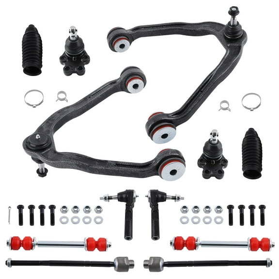 maXpeedingrods 12Pc Front Upper Control Arm Kit for Chevy Silverado 1500 GMC Sierra 1500 1999-2006 RWD/2WD, Suspension Kit w/Lower Ball Joints Sway Bar Links Outer Inner Tie Rods Boots