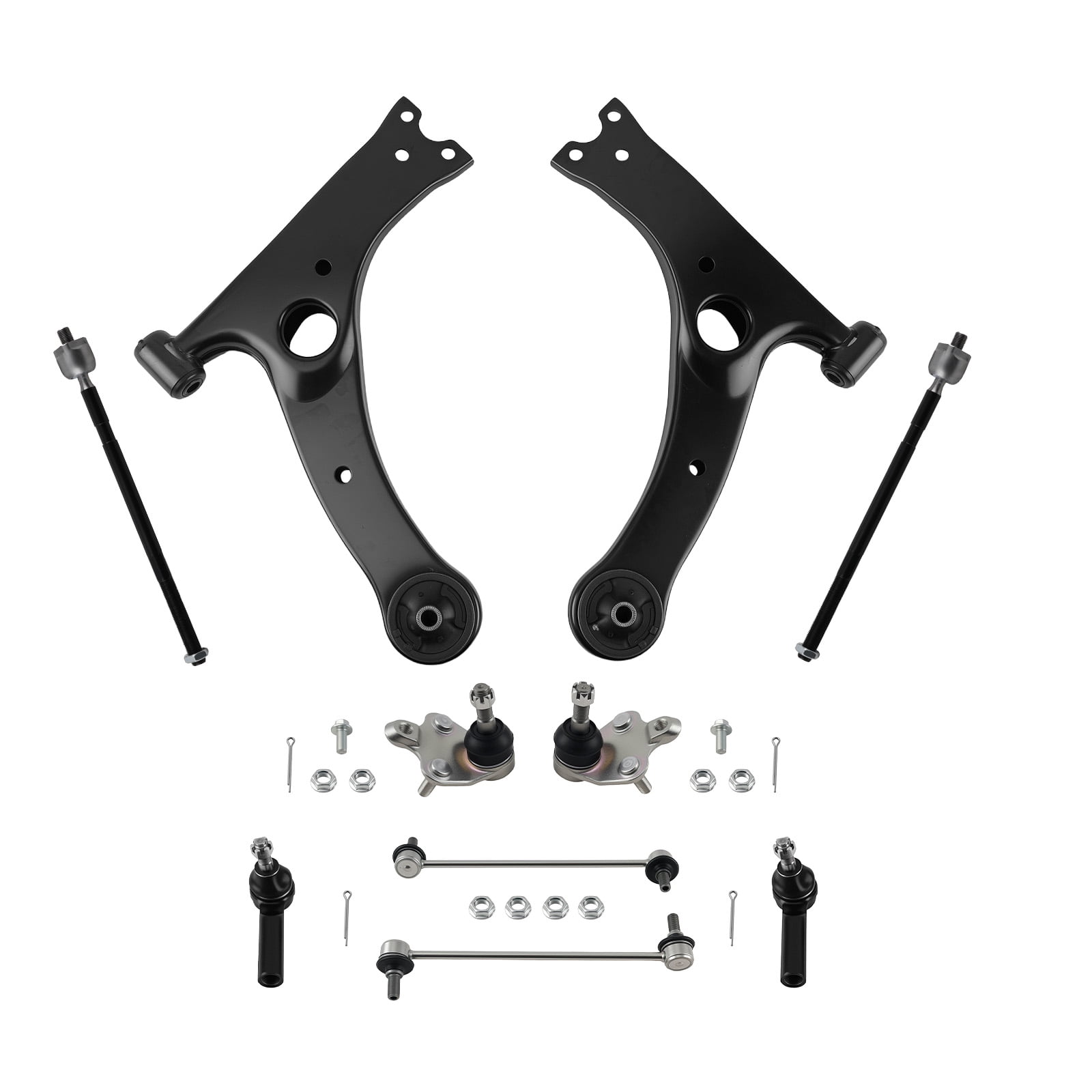 maXpeedingrods 12Pcs Front Suspension Kit for Toyota Corolla E140/Matrix 2009-2013 1.8L, 2 Lower Control Arms, 2 Lower Ball Joints, 2 Sway Bar End Links, 4 Outer & Inner Tie Rods, K640361 K640360