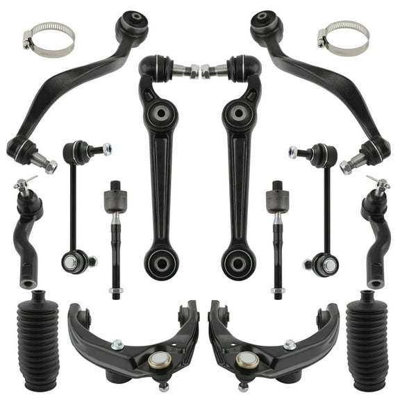 maXpeedingrods 14Pc Front Suspension Kit for 2007-2009 Ford Fusion Lincoln MKZ Mercury Milan, 2010 Fusion Sport, Lower Upper Control Arms w/Ball Joints Sway Bar End Links Tie Rod Ends Boots
