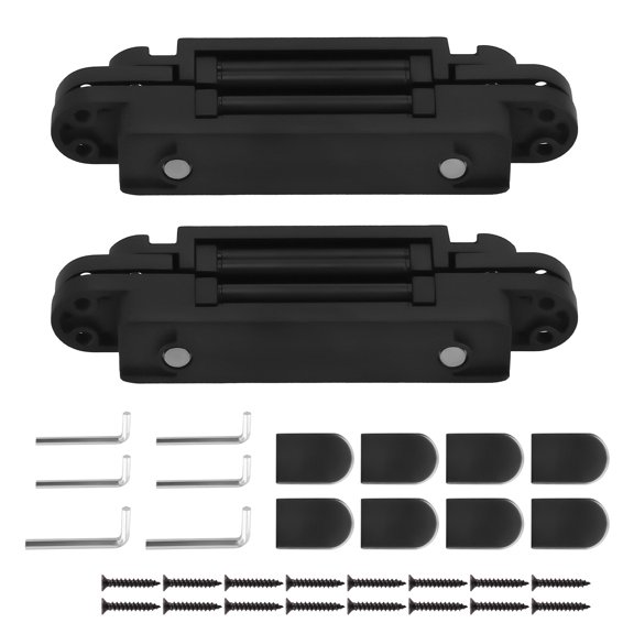 maXpeedingrods 2Pcs Hidden Door Hinge, 7 Inch Invisible Hinges for Doors, 3 Way Adjustable & Heavt Duty Hinges, 180 Degree Concealed Door Hinge for Door Thickness >45mm (Black)