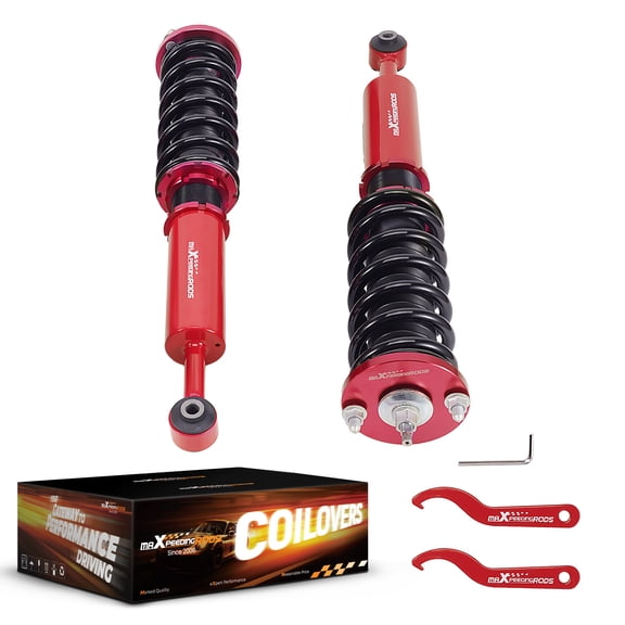 maXpeedingrods 2Pcs Rear Coilovers for Honda Accord CM4/CM5/CM6/CM7/CM8 2003-2007, for Acura TL/TL Type-S 2004-2008, 24 Levels Damper Adjustable Suspension Kit, Height Adjustable Lowering Kit, Red