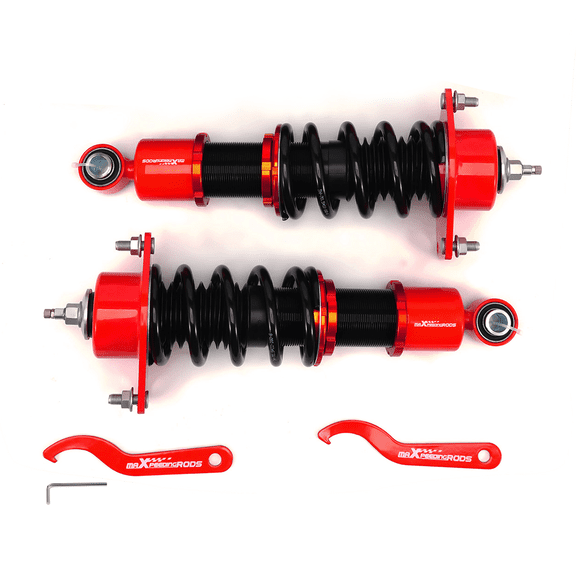 maXpeedingrods 2Pcs Rear Coilovers for Mazda RX-8 2004-2011 SE3P, 24 Levels Damper Adjustable Coilovers Suspension Kit, Height Adjustable Lowering Kit, Red