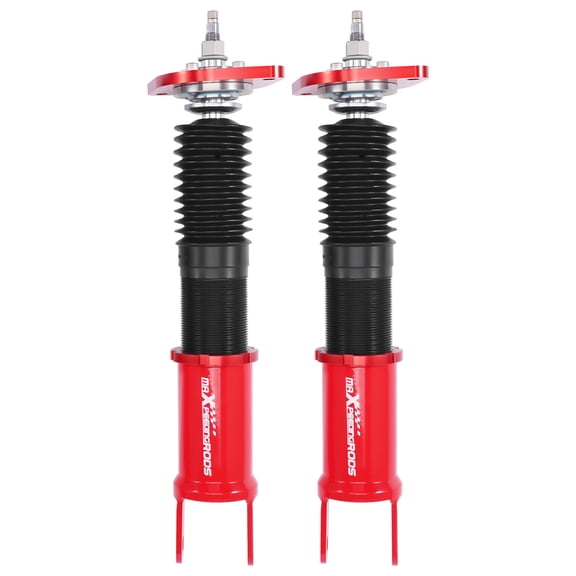 maXpeedingrods 2Pcs Rear Coilovers for Nissan 350Z RWD 2003-2008, for Infiniti G35 RWD Z33 2003-2007, 24 Levels Damper Adjustable Coilovers Suspension Kit, Height Adjustable Lowering Kit, Red