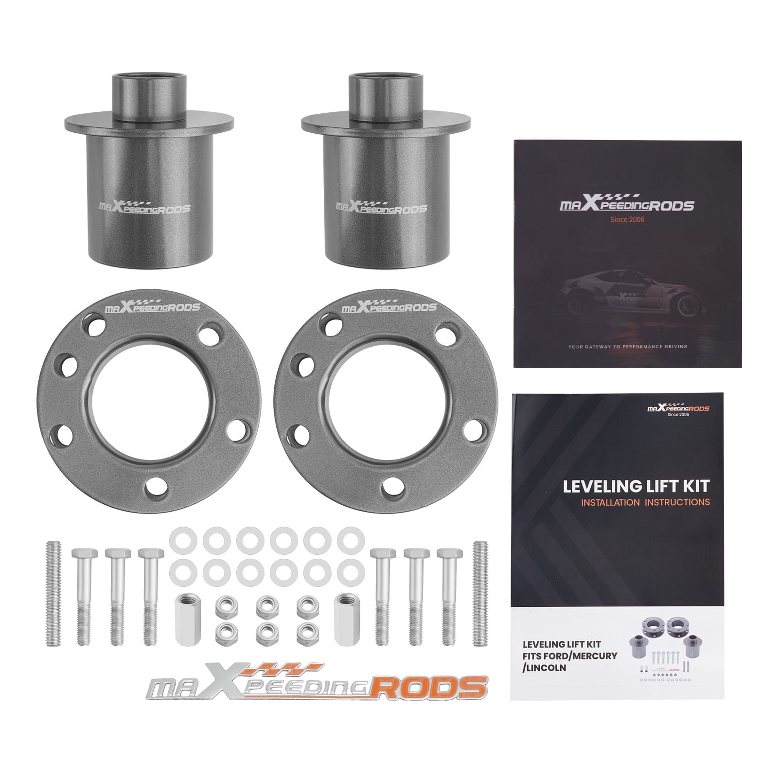 maXpeedingrods 3" Lift Kit for Ford Crown Victoria 2003-2011, Mercury Grand Marquis 2003-2011, Marauder 2003-2004, Lincoln Town Car 2003-2011, Gray