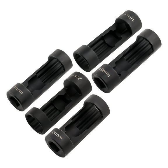 maXpeedingrods 5 PCS Strut Nut Socket 18mm 19mm 21mm 22mm 24mm with 12 Point 1/2" Drive, Suspension Strut Nut Socket Tool for Hex Wrench
