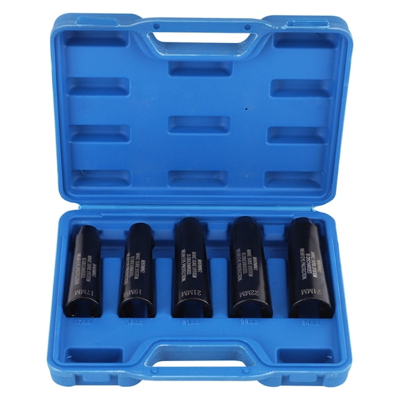 maXpeedingrods 5Pcs 12090 Fuel Line Socket Set, 3/8" Drive Ratchet Fuel Injection Flare Nut Socket 17mm 19mm 21mm 22mm 24mm, for Audi VW BMW Ford Cummins Engines