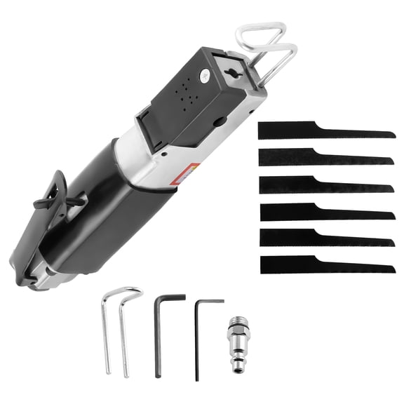 maXpeedingrods Air Reciprocating Body Saw and File Accessories Kit, Pneumatic Body Saws Tool with 6PCS 24T & 32T Blades Heavy Duty Hacksaw Cutter for Metal Sheet Cutting