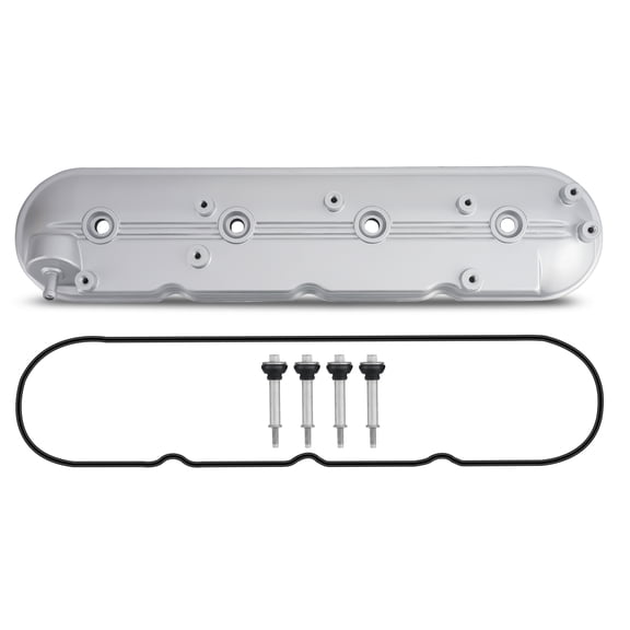 maXpeedingrods Aluminum Left Side Engine Valve Cover with Gasket & Bolts for Cadillac Escalade, Chevy Corvette Silverado Tahoe Trailblazer 1999-2008 Replace 12570427