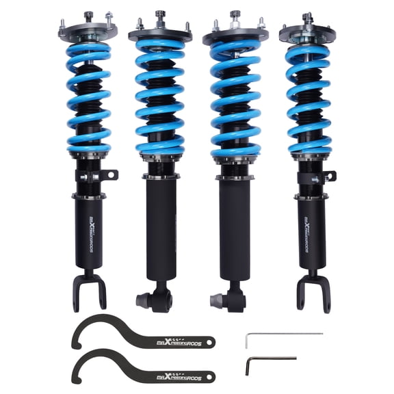 maXpeedingrods Coilover for BMW 5 Series F10 Sedan 2009-2016 RWD, 24 Levels Damper Adjustable Coilovers Suspension Kit Struts, Height Adjustable Shock Absorber Struts, T6 Upgraded Lowering Kits Blue