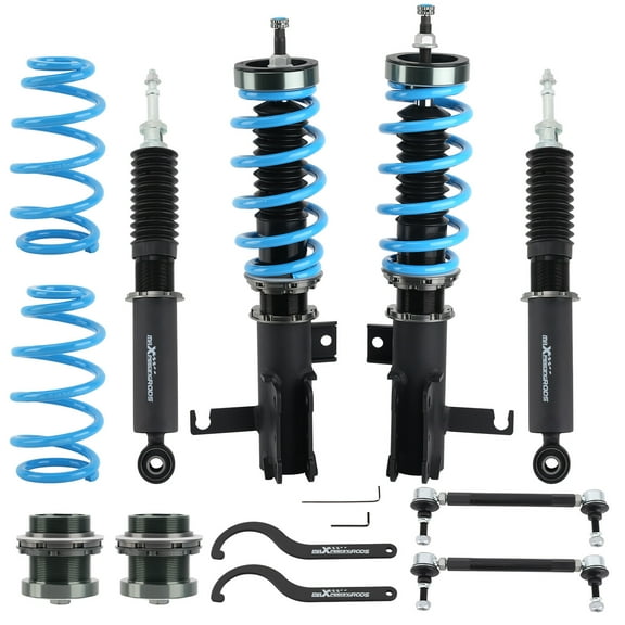 maXpeedingrods Coilover for Chevrolet Malibu 2013-2015, 24 Levels Damper Adjustable Coilovers Suspension Kit, Height Adjustable Shock Absorber Struts, T6 Upgraded Lowering Kits Blue