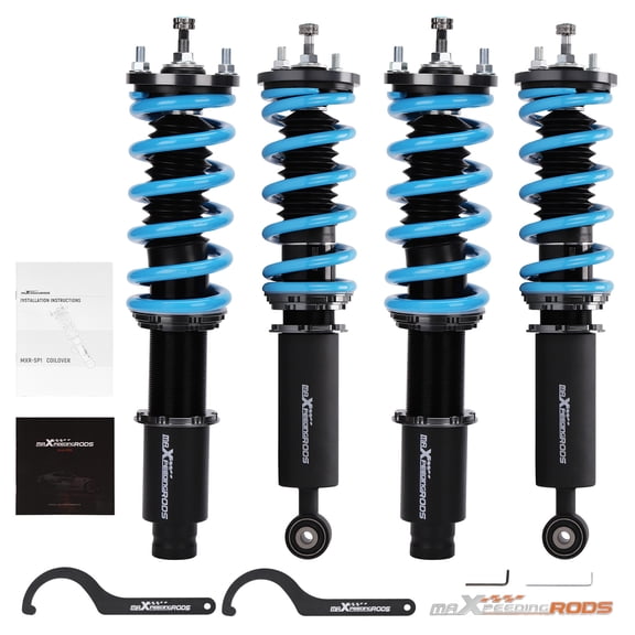 maXpeedingrods Coilover for Honda CR-V 1996-2001 RD1-RD3 FWD & AWD, 24 Level Damper Adjustable Coilovers Suspension Kit, Height Adjustable Shock Absorber Struts, T6 Upgraded Lowering Kit Blue