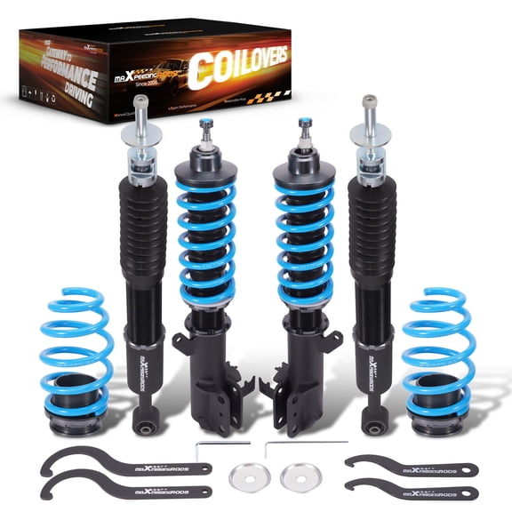 maXpeedingrods Coilover for Honda CR-Z 2010-2016, 24 Levels Damper Adjustable Coilovers Suspension Kit Strut, Height Adjustable T6 Upgraded Lowering Kits Blue