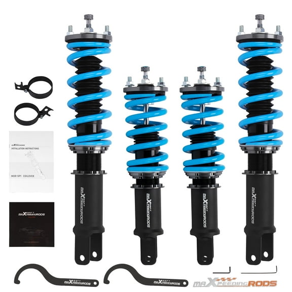 maXpeedingrods Coilover for Honda S2000 2000-2009, 24 Levels Damper Adjustable Coilovers Suspension Kit Strut, Height Adjustable Shock Absorber Struts, T6 Upgraded Lowering Kits Blue