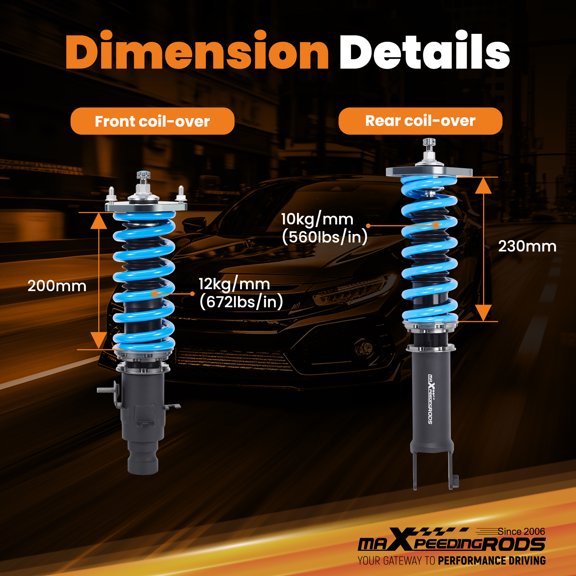 maXpeedingrods Coilover for Infiniti M35x M45x 2006-2010 AWD, for Infiniti G35x 2003-2008 AWD, for Infiniti G37x 2008-2013 AWD, 24 Levels Damper Adjustable Coilovers Struts, T6 Upgraded Lowering Kits