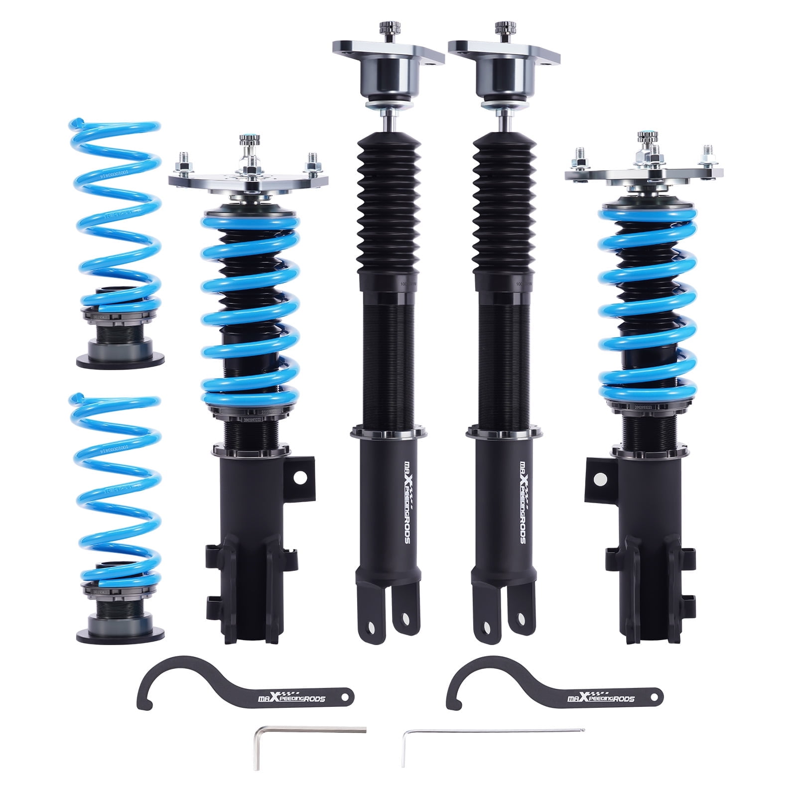 maXpeedingrods Coilover for Kia Optima 2011-2015, 24 Levels Damper Adjustable Coilovers Suspension Kit Strut, Height Adjustable Shock Absorber T6 Upgraded Lowering Kits Blue