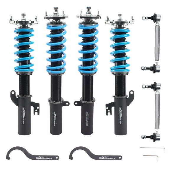 maXpeedingrods Coilover for Toyota Venza FWD 2009-2015, for Toyota Highlander FWD 2008-2013, 24 Levels Damper Adjustable Coilovers Suspension Kit, Height Adjustable T6 Upgraded Lowering Kits, Blue