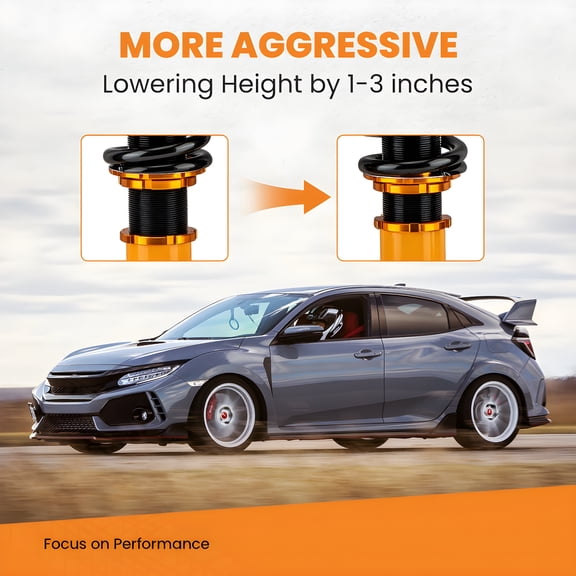 maXpeedingrods Coilovers for Dodge Challenger SRT8 2008-2010, for Charger 2006-2010, Height Adjustable Coilover Suspension Kit Struts, Preset Damping Lowering Kits Gold