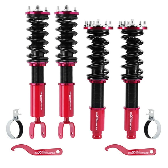 maXpeedingrods Coilovers for Honda Accord VIII Sedan/Coupe 2008-2012, for Acura TSX 2008-2014, Adjustable Height Coilovers Suspension Kit, Spring Shock Absorber, Lowering Kit Red