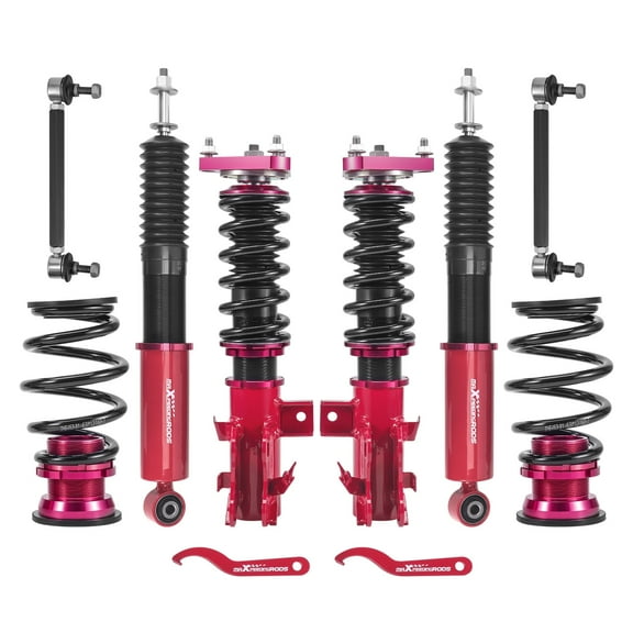 maXpeedingrods Coilovers for Honda Civic Si 2014-2015, Height Adjustable Full Coilovers Suspension Kit, Preset Damping Shock Absorber Struts, Lowering Kit Red